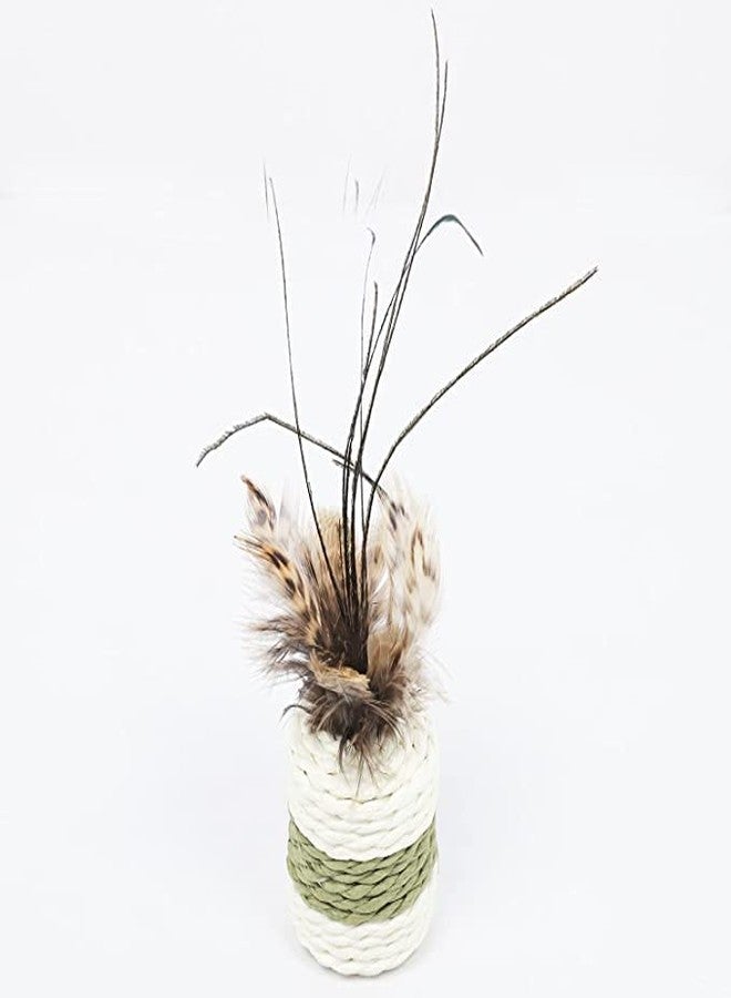 BohoBark لعبة BohoBark Cat Candy Colour Paper Rope Cylinde Feather Toy التفاعلية المقاومة للخدش للقطط، عبوة من قطعة واحدة - Image 3